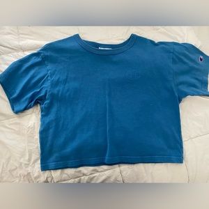 Womens Small champion blue crop top.